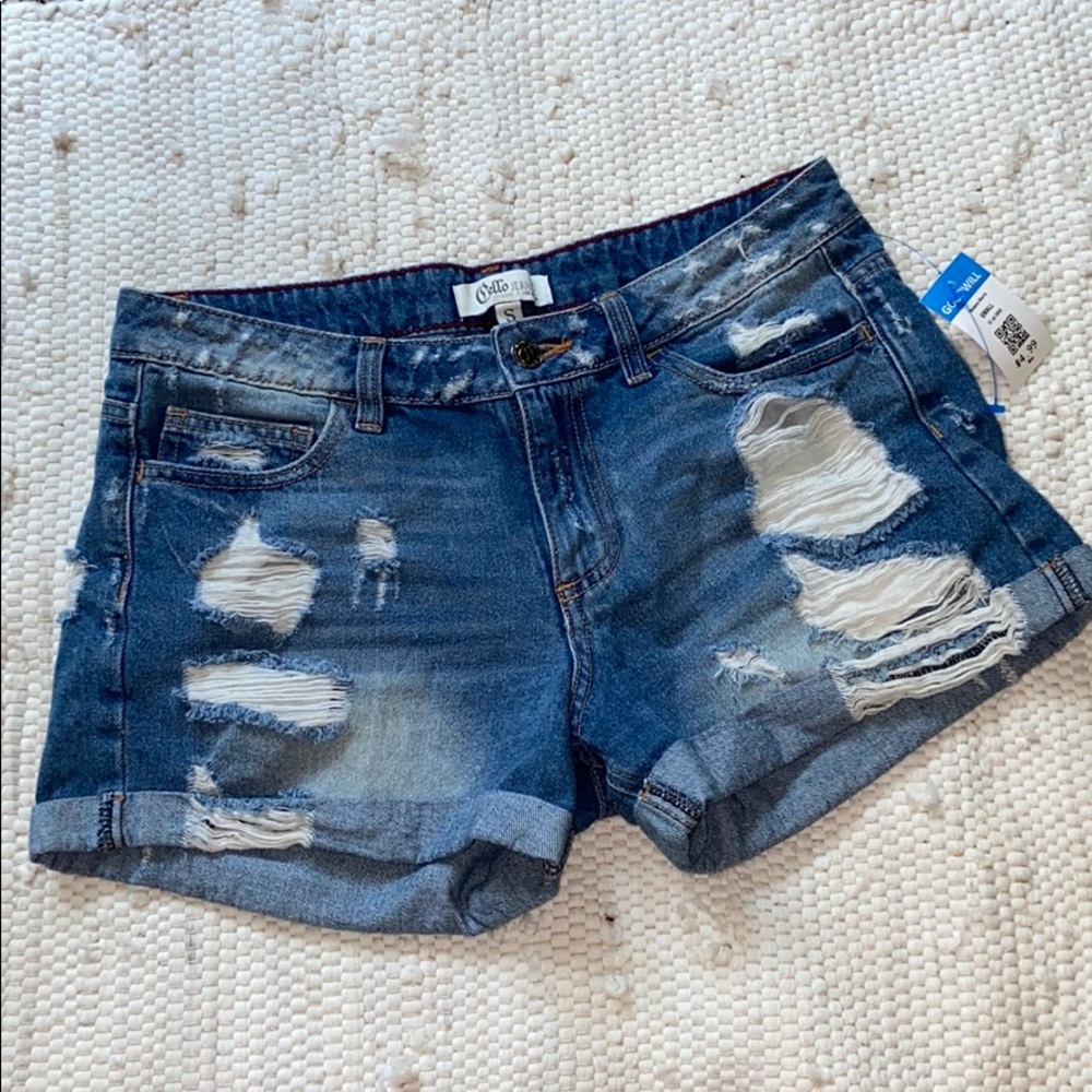 Ripped Jean Shorts